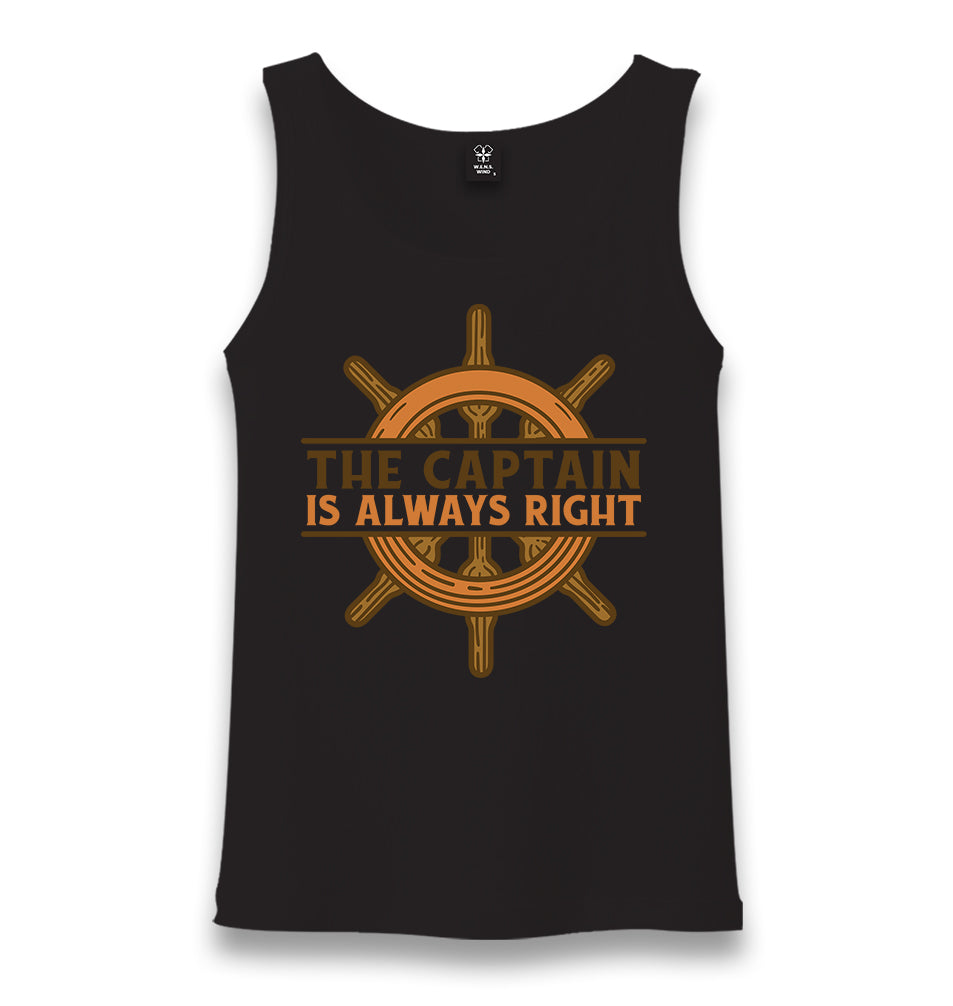 The Captain is Always Right Unisex Black Tank Top - Premium  from W.E.N.S. WIND - Just 6490! Shop now at W.E.N.S. WIND