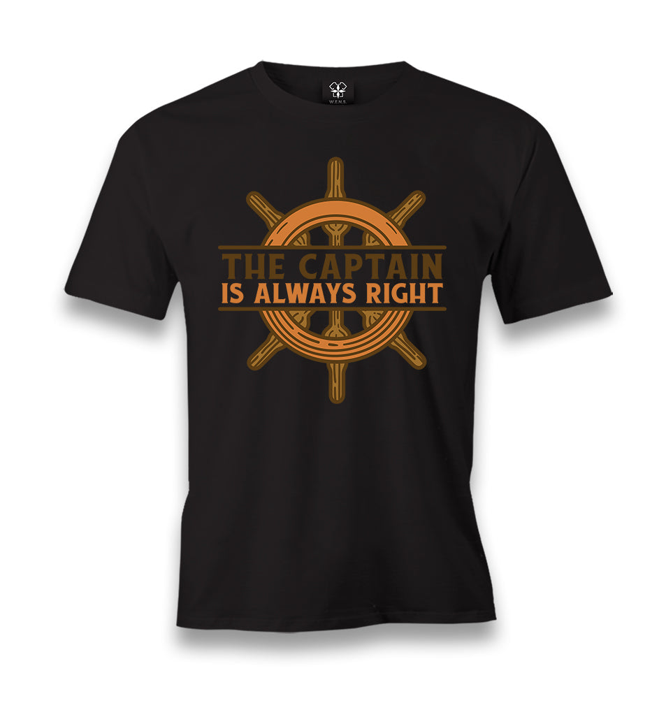 The Captain is Always Right Men's Black Tshirt - Premium  from W.E.N.S. WIND - Just 6490! Shop now at W.E.N.S. WIND