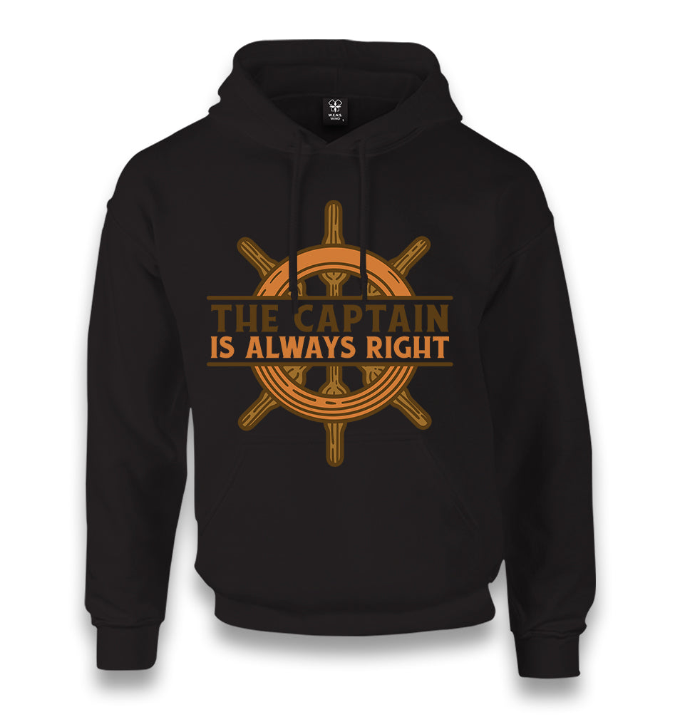 The Captain is Always Right Unisex Black Hoodie - Premium  from W.E.N.S. WIND - Just 11990! Shop now at W.E.N.S. WIND