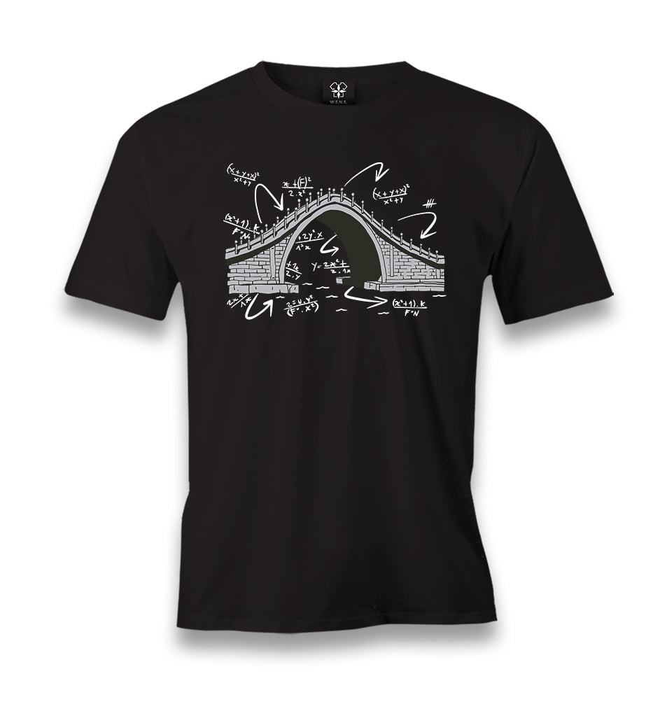 Math Measurement Equations of a Bridge Men's Black Tshirt - Premium  from W.E.N.S. WIND - Just 6490! Shop now at W.E.N.S. WIND