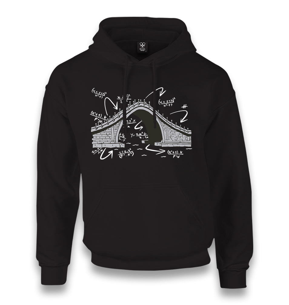 Math Measurement Equations of a Bridge Unisex Black Hoodie - Premium  from W.E.N.S. WIND - Just 11990! Shop now at W.E.N.S. WIND