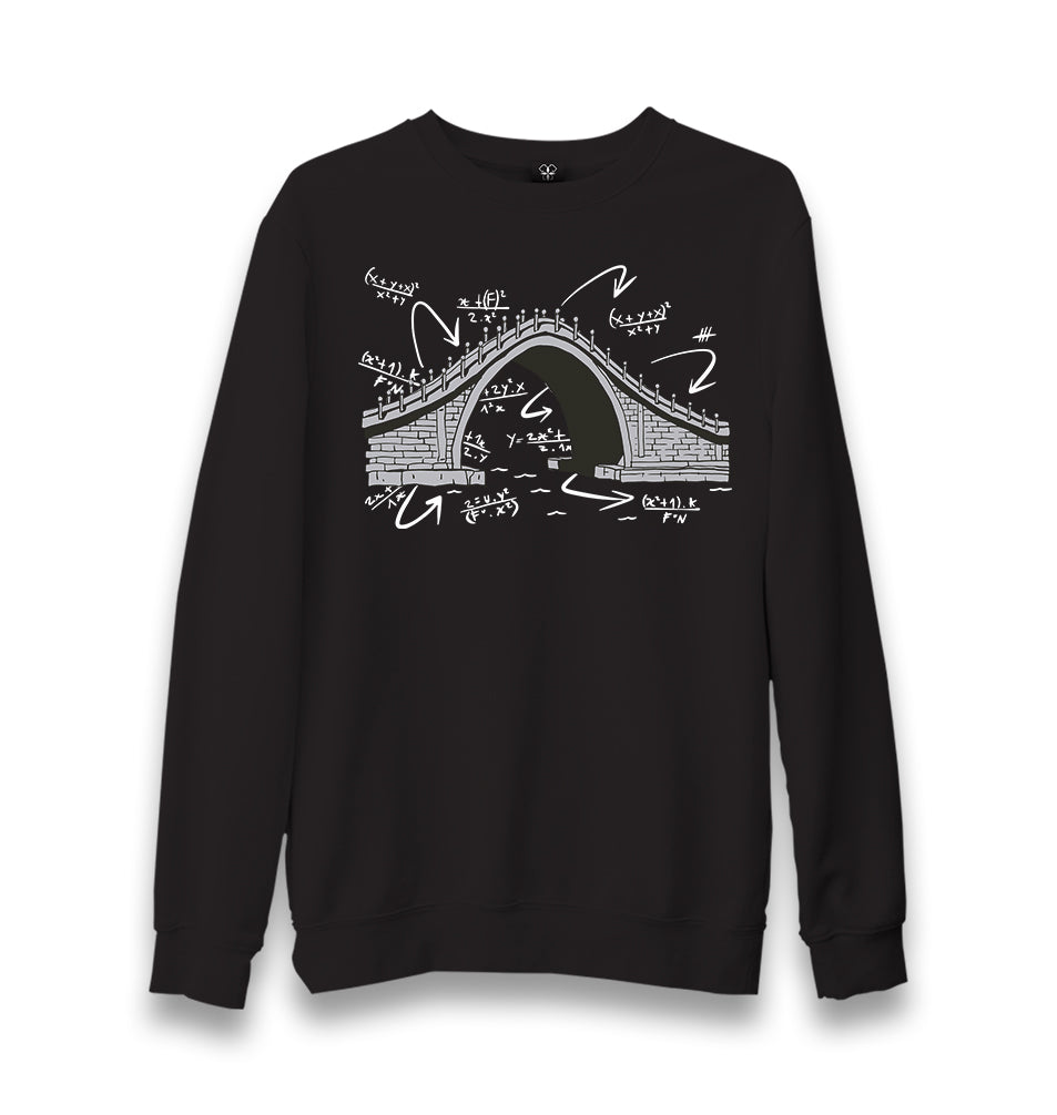 Math Measurement Equations of a Bridge Unisex Black Sweatshirt - Premium  from W.E.N.S. WIND - Just 10990! Shop now at W.E.N.S. WIND