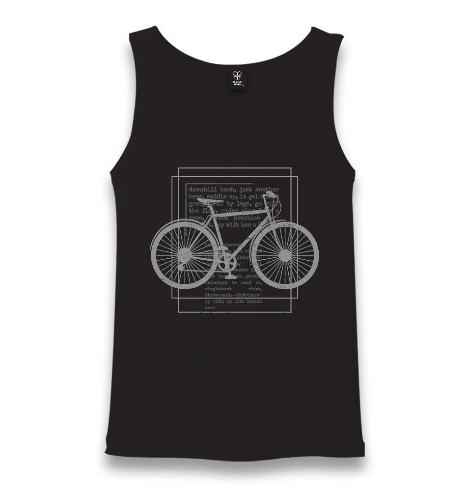 Bicycle Downhill Unisex Black Tank Top - Premium  from W.E.N.S. WIND - Just 6490! Shop now at W.E.N.S. WIND