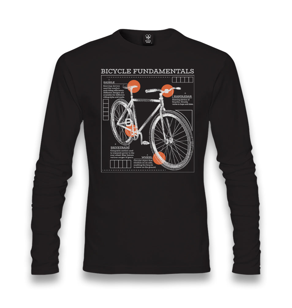 Bicycle Fundamentals Unisex Black Longsleeve - Premium  from W.E.N.S. WIND - Just 7990! Shop now at W.E.N.S. WIND