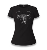 Bull with an Eye Patch Women's Black T-shirt - Premium  from W.E.N.S. WIND - Just 6490! Shop now at W.E.N.S. WIND