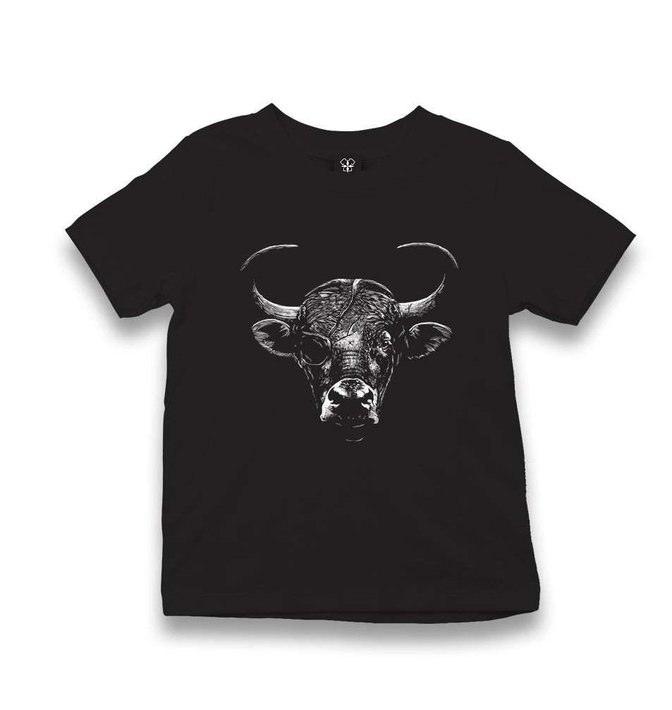 Bull with an Eye Patch Kid's Black T-shirt - Premium  from W.E.N.S. WIND - Just 5990! Shop now at W.E.N.S. WIND