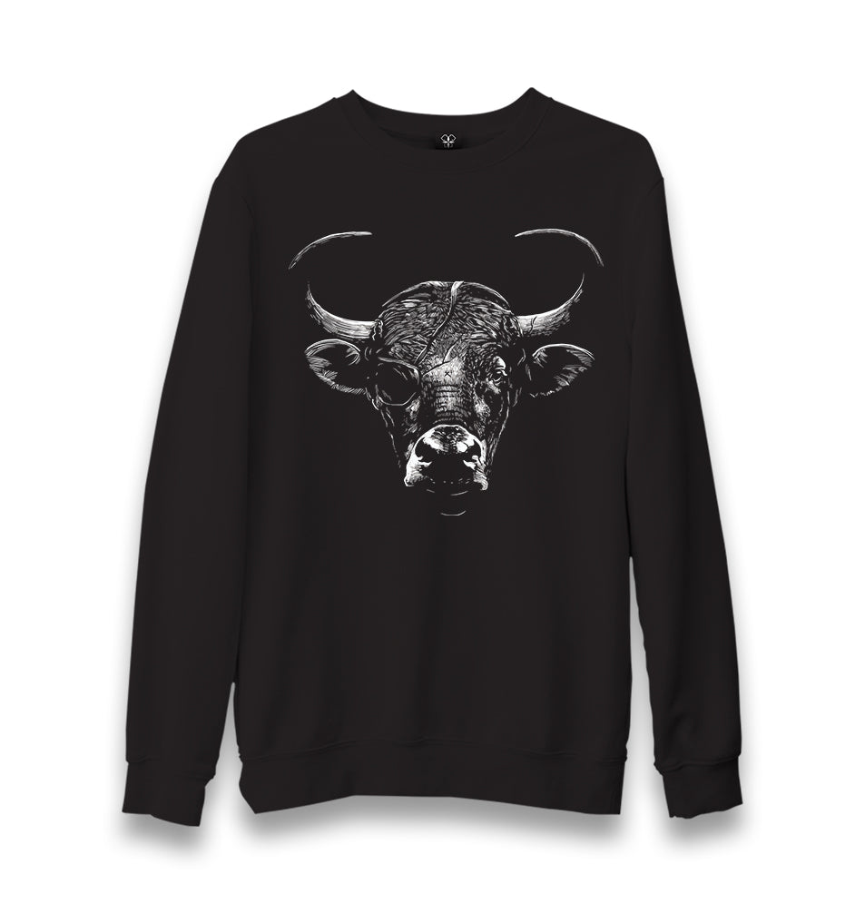 Bull with an Eye Patch Unisex Black Sweatshirt - Premium  from W.E.N.S. WIND - Just 10990! Shop now at W.E.N.S. WIND