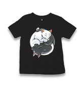 Yin Yang Cats Kid's Black T-shirt - Premium  from W.E.N.S. WIND - Just 5990! Shop now at W.E.N.S. WIND