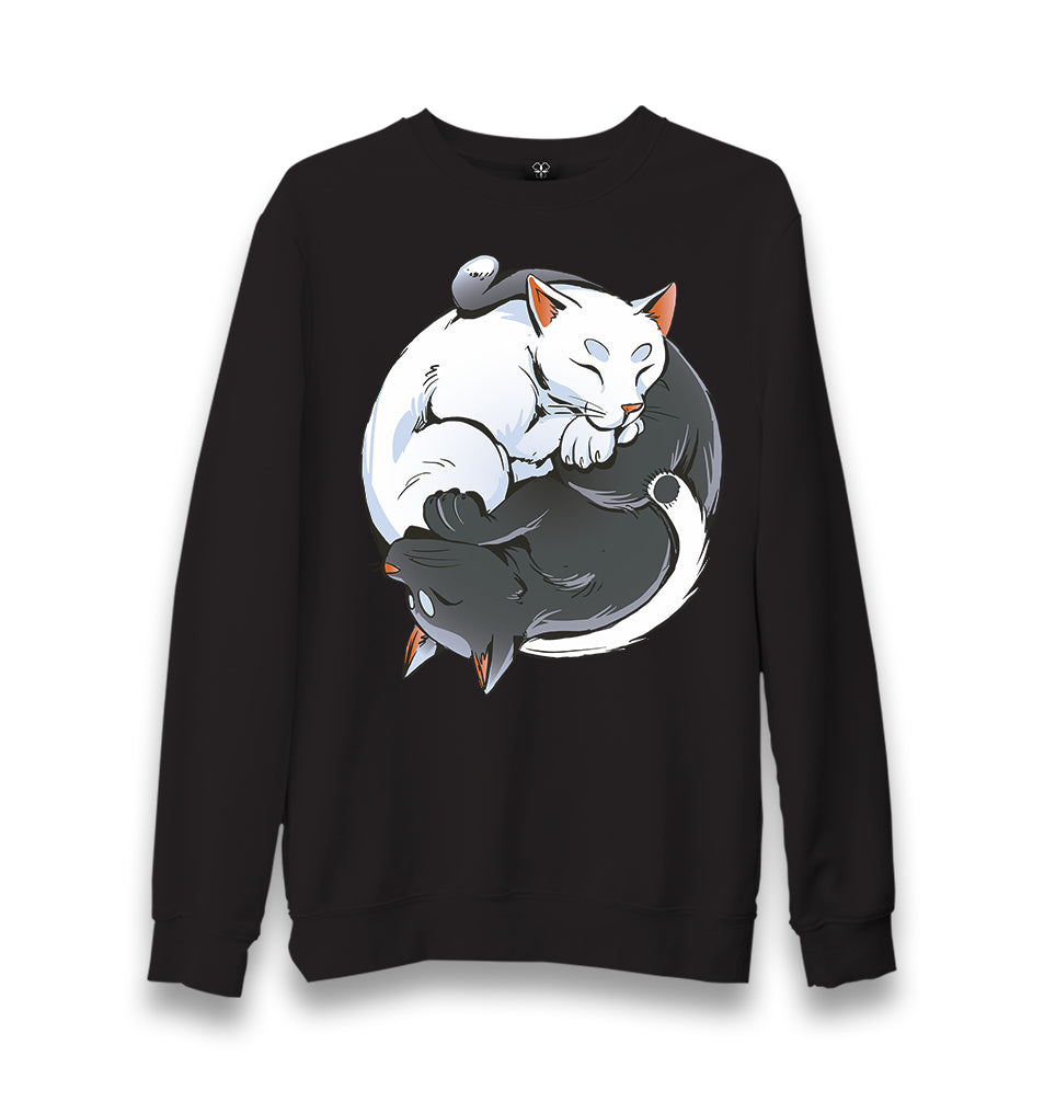 Yin Yang Cats Unisex Black Sweatshirt - Premium  from W.E.N.S. WIND - Just 10990! Shop now at W.E.N.S. WIND