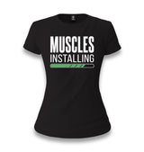 Muscles Installing Women's Black T-shirt - Premium  from W.E.N.S. WIND - Just 6490! Shop now at W.E.N.S. WIND