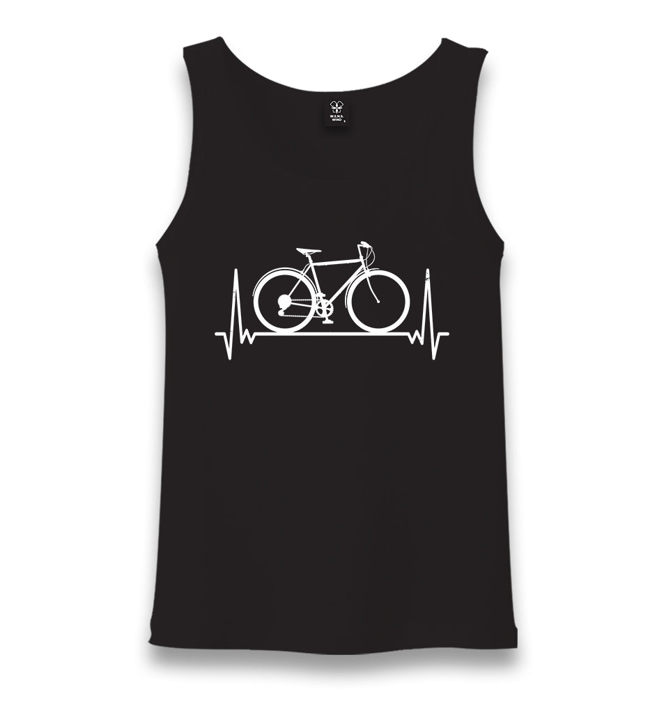 Bicycle on the Heartline Unisex Black Tank Top - Premium  from W.E.N.S. WIND - Just 6490! Shop now at W.E.N.S. WIND