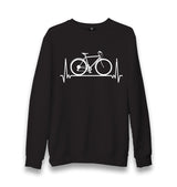 Bicycle on the Heartline Unisex Black Sweatshirt - Premium  from W.E.N.S. WIND - Just 10990! Shop now at W.E.N.S. WIND