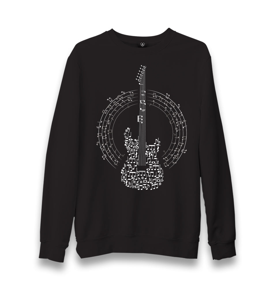 Guitar and the Notes Unisex Black Sweatshirt - Premium  from W.E.N.S. WIND - Just 10990! Shop now at W.E.N.S. WIND