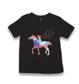 A Girl Free as Horses and Birds Kid's Black T-shirt - Premium  from W.E.N.S. WIND - Just 5990! Shop now at W.E.N.S. WIND