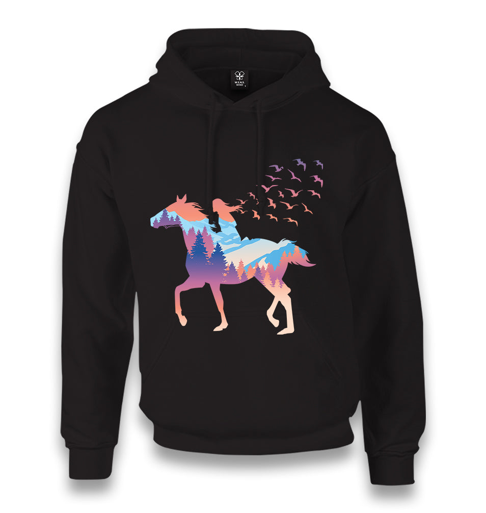 A Girl Free as Horses and Birds Unisex Black Hoodie - Premium  from W.E.N.S. WIND - Just 11990! Shop now at W.E.N.S. WIND