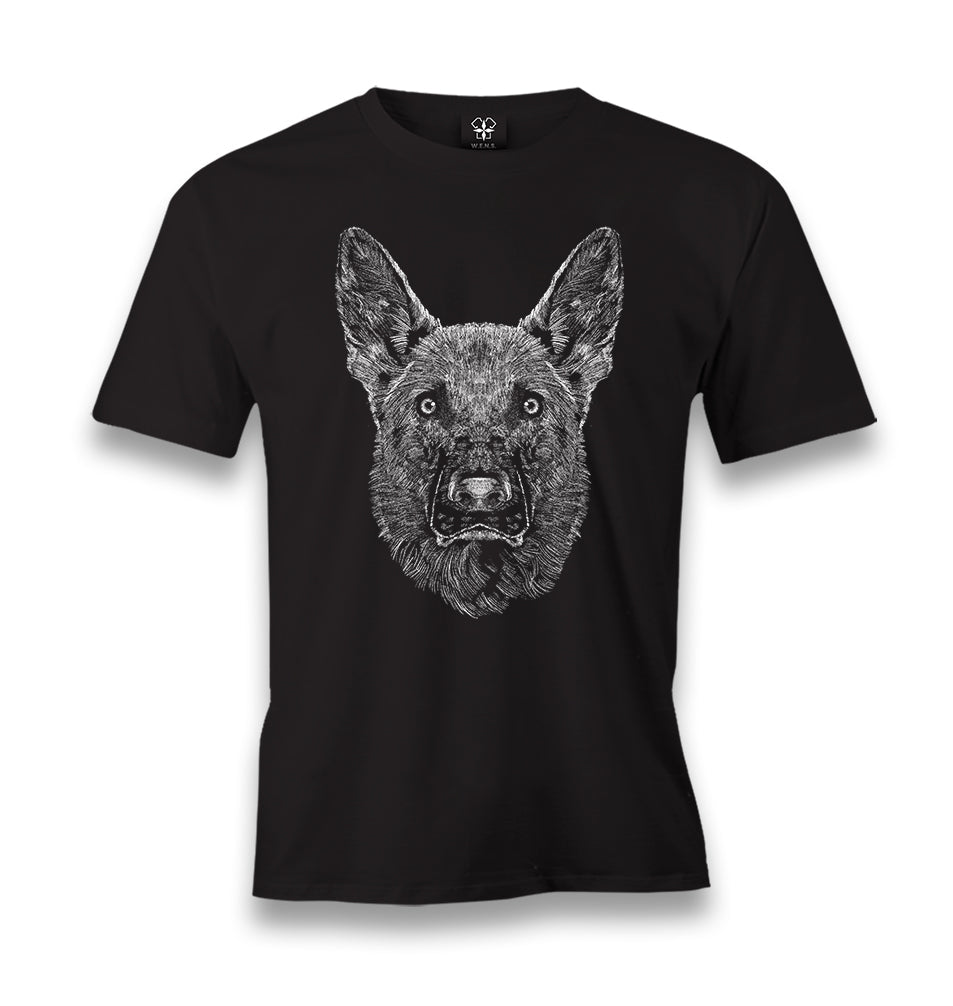 Realistic German Shephard Dog Men's Black Tshirt - Premium  from W.E.N.S. WIND - Just 6490! Shop now at W.E.N.S. WIND