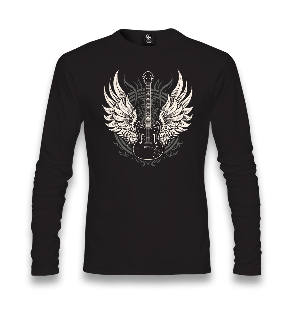 Guitar and the Wings Unisex Black Longsleeve - Premium  from W.E.N.S. WIND - Just 7990! Shop now at W.E.N.S. WIND