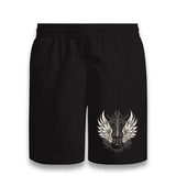 Guitar and the Wings Black Shorts - Premium  from W.E.N.S. WIND - Just 7990! Shop now at W.E.N.S. WIND