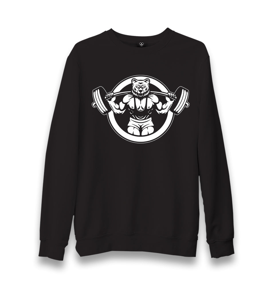 Bodybuilding Bear Lifting Weight Unisex Black Sweatshirt - Premium  from W.E.N.S. WIND - Just 10990! Shop now at W.E.N.S. WIND