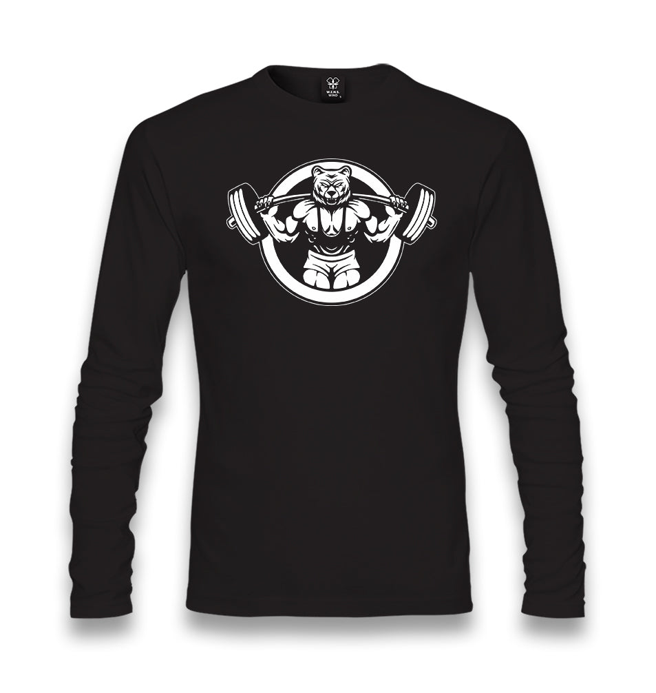 Bodybuilding Bear Lifting Weight Unisex Black Longsleeve - Premium  from W.E.N.S. WIND - Just 7990! Shop now at W.E.N.S. WIND