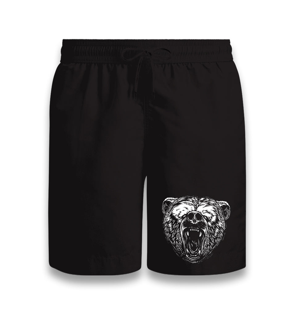 Realistic Wild Bear Roaring Black Shorts - Premium  from W.E.N.S. WIND - Just 7990! Shop now at W.E.N.S. WIND