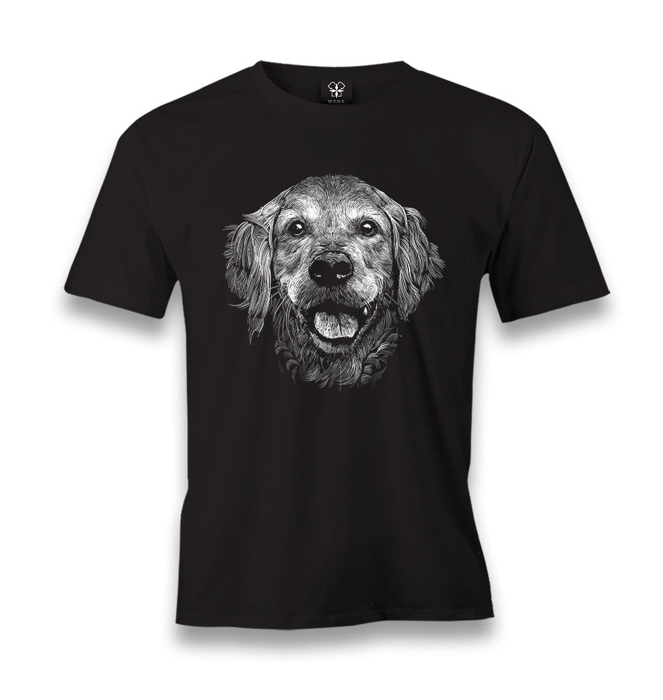 Realistic Golden Retriever Dog Men's Black Tshirt - Premium  from W.E.N.S. WIND - Just 6490! Shop now at W.E.N.S. WIND