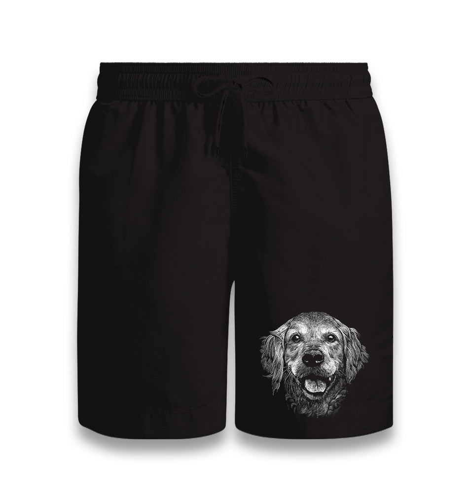 Realistic Golden Retriever Dog Black Shorts - Premium  from W.E.N.S. WIND - Just 7990! Shop now at W.E.N.S. WIND
