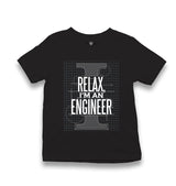 Relax I am an Engineer Kid's Black T-shirt - Premium  from W.E.N.S. WIND - Just 6490! Shop now at W.E.N.S. WIND