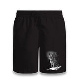 Wolf Howling at the Moon Realistic Black Shorts - Premium  from W.E.N.S. WIND - Just 8490! Shop now at W.E.N.S. WIND