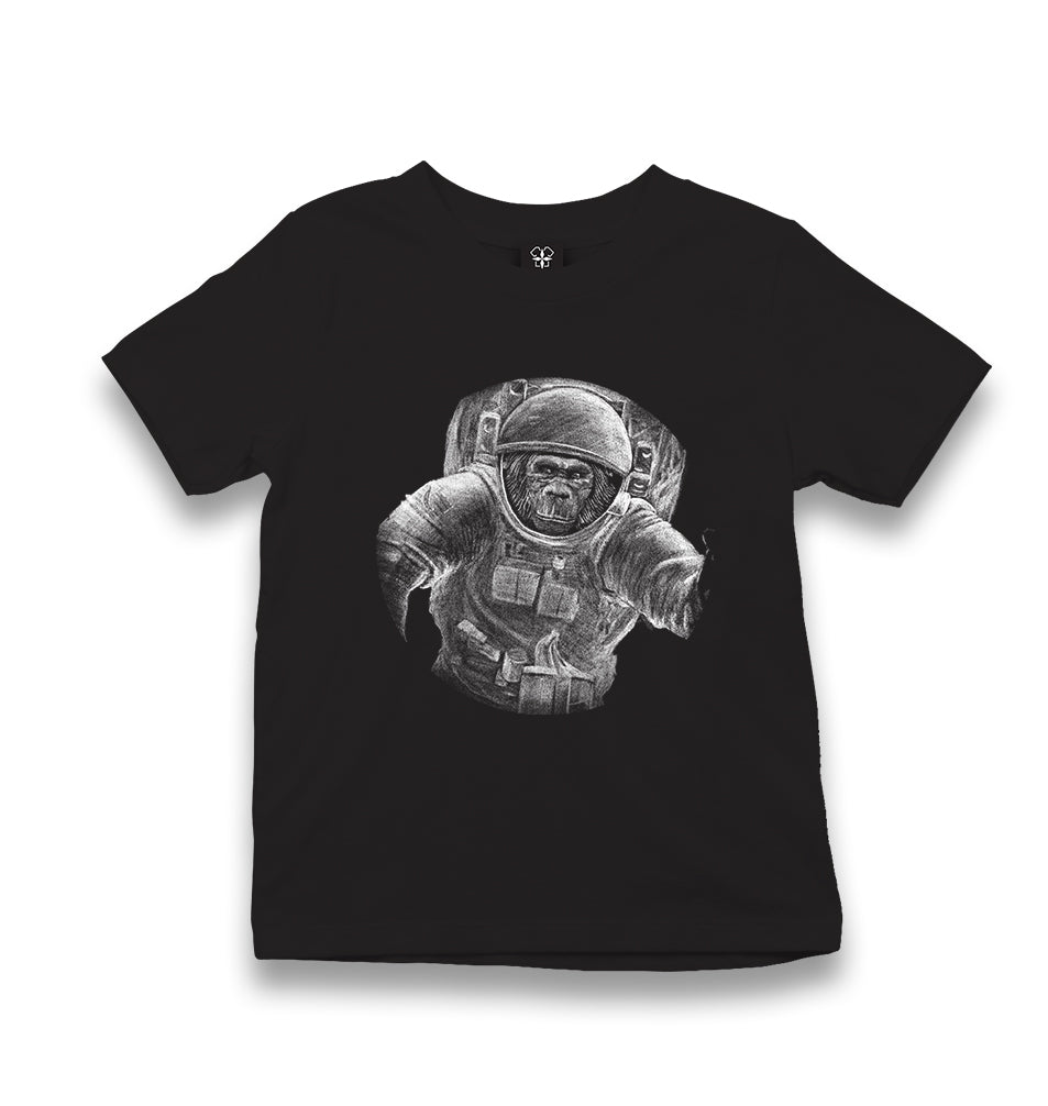 Monkey Astronaut Realistic Kid's Black T-shirt - Premium  from W.E.N.S. WIND - Just 5990! Shop now at W.E.N.S. WIND