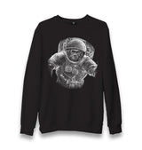 Monkey Astronaut Realistic Unisex Black Sweatshirt - Premium  from W.E.N.S. WIND - Just 10990! Shop now at W.E.N.S. WIND