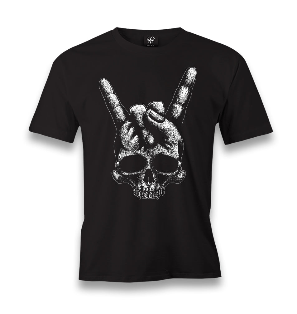 Skull Rock Hand Men's Black Tshirt - Premium  from W.E.N.S. WIND - Just 6490! Shop now at W.E.N.S. WIND