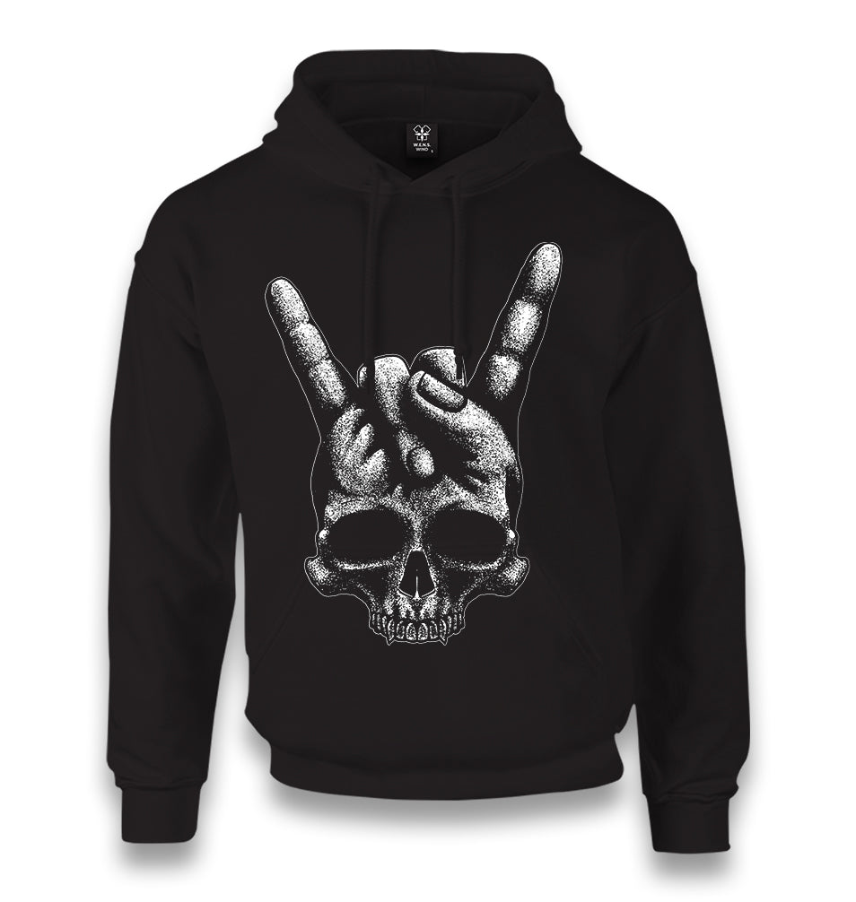 Skull Rock Hand Unisex Black Hoodie - Premium  from W.E.N.S. WIND - Just 11990! Shop now at W.E.N.S. WIND