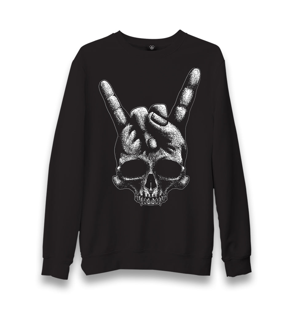 Skull Rock Hand Unisex Black Sweatshirt - Premium  from W.E.N.S. WIND - Just 10990! Shop now at W.E.N.S. WIND