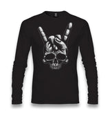 Skull Rock Hand Unisex Black Longsleeve - Premium  from W.E.N.S. WIND - Just 7990! Shop now at W.E.N.S. WIND