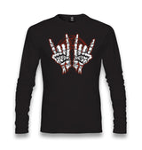 Skeleton Hands Rock Sign Unisex Black Longsleeve - Premium  from W.E.N.S. WIND - Just 7990! Shop now at W.E.N.S. WIND