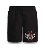 Skeleton Hands Rock Sign Black Shorts - Premium  from W.E.N.S. WIND - Just 7990! Shop now at W.E.N.S. WIND