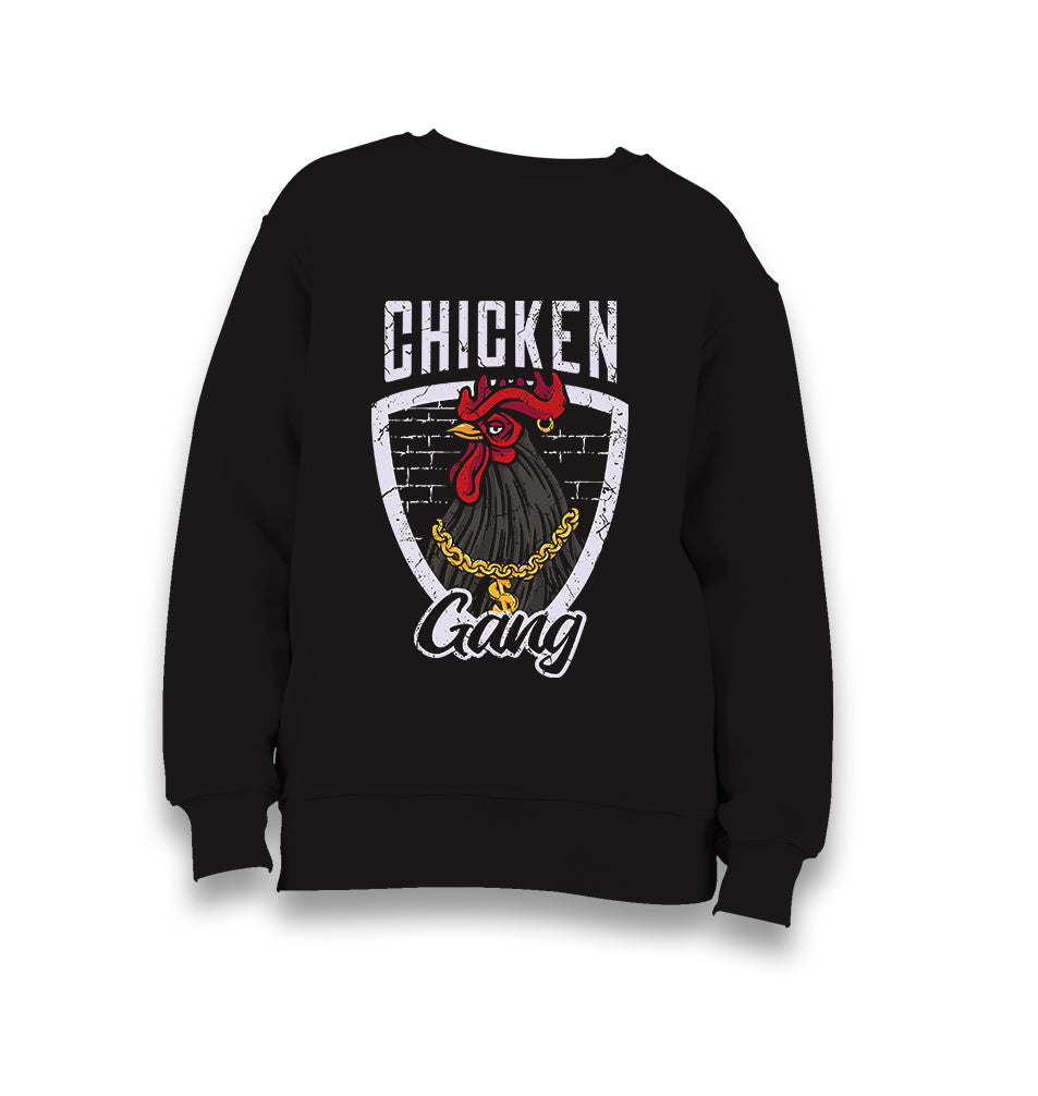 Chicken Gang Kid's Black Sweatshirt - Premium  from W.E.N.S. WIND - Just 7990! Shop now at W.E.N.S. WIND