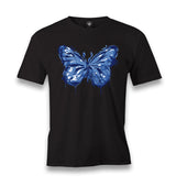 Beautiful Blue Butterfly Men's Black Tshirt - Premium  from W.E.N.S. WIND - Just 6490! Shop now at W.E.N.S. WIND