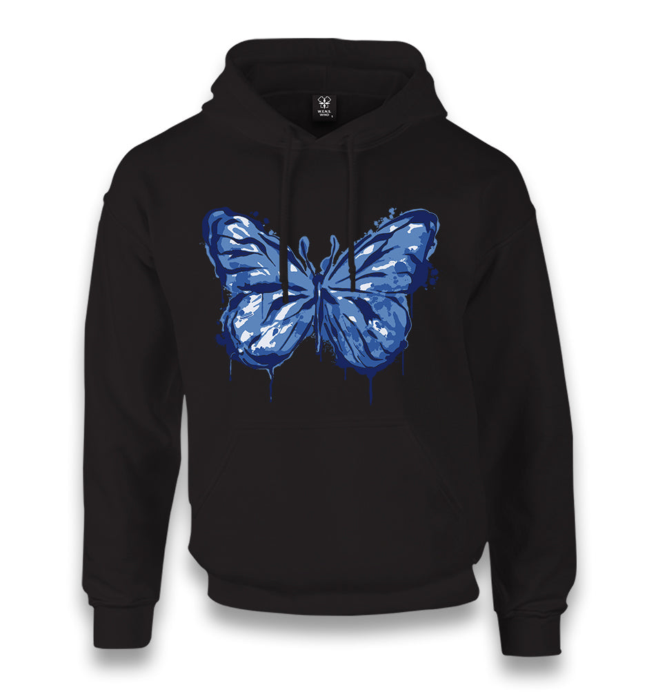 Beautiful Blue Butterfly Unisex Black Hoodie - Premium  from W.E.N.S. WIND - Just 11990! Shop now at W.E.N.S. WIND