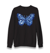 Beautiful Blue Butterfly Unisex Black Sweatshirt - Premium  from W.E.N.S. WIND - Just 10990! Shop now at W.E.N.S. WIND