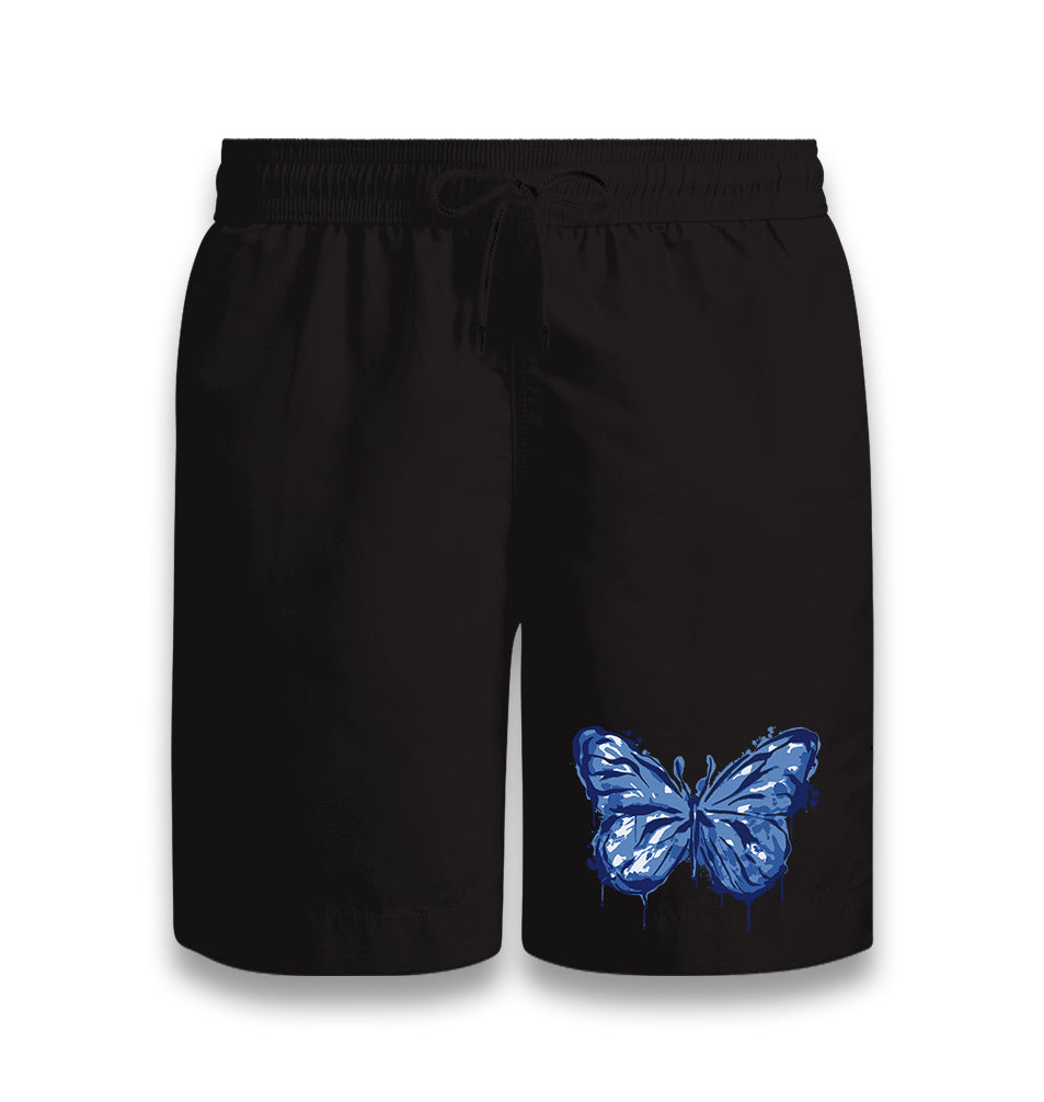 Beautiful Blue Butterfly Black Shorts - Premium  from W.E.N.S. WIND - Just 7990! Shop now at W.E.N.S. WIND