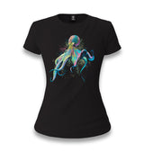 Colorful Octopus Women's Black T-shirt - Premium  from W.E.N.S. WIND - Just 6490! Shop now at W.E.N.S. WIND