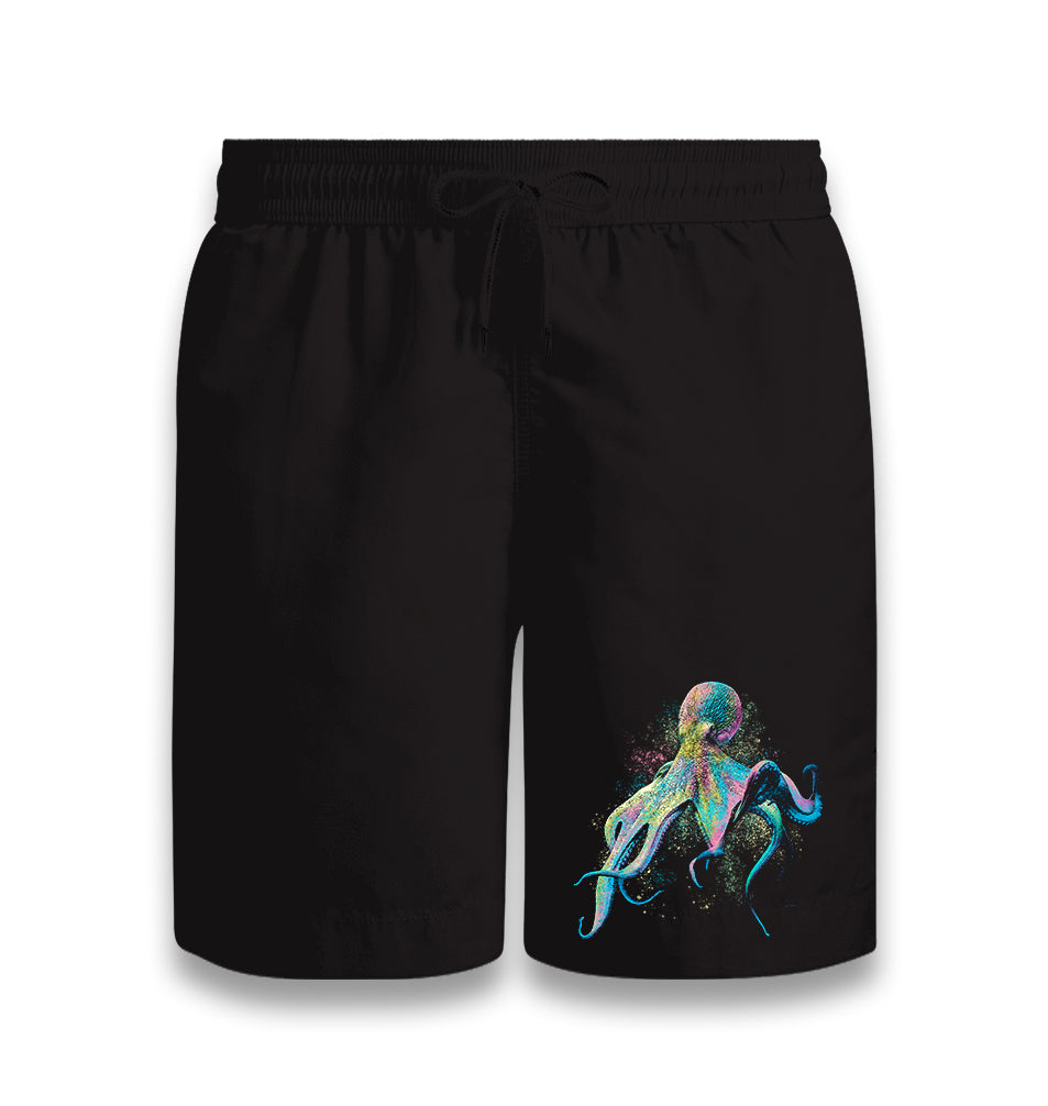 Colorful Octopus Black Shorts - Premium  from W.E.N.S. WIND - Just 7990! Shop now at W.E.N.S. WIND