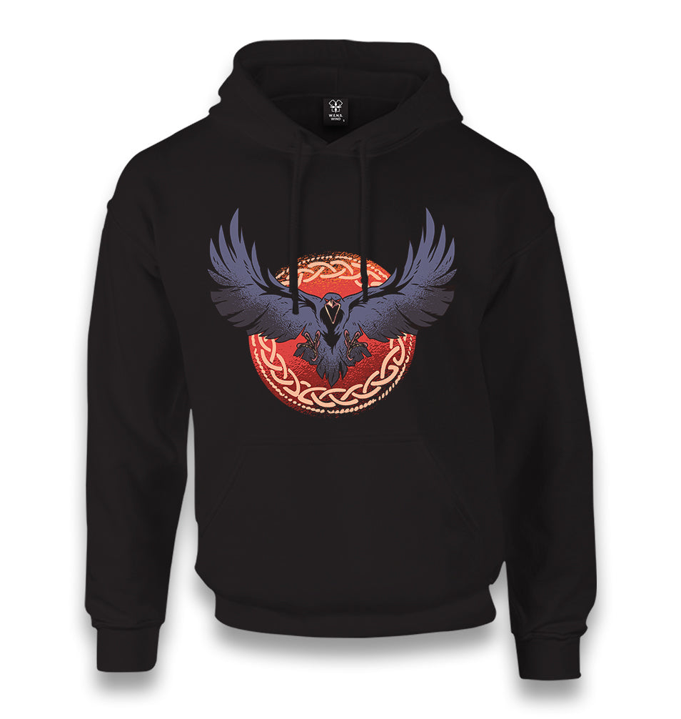 Raven Bird Screaming Unisex Black Hoodie - Premium  from W.E.N.S. WIND - Just 11990! Shop now at W.E.N.S. WIND