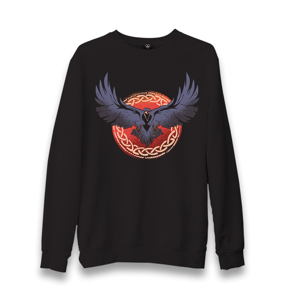 Raven Bird Screaming Unisex Black Sweatshirt - Premium  from W.E.N.S. WIND - Just 10990! Shop now at W.E.N.S. WIND