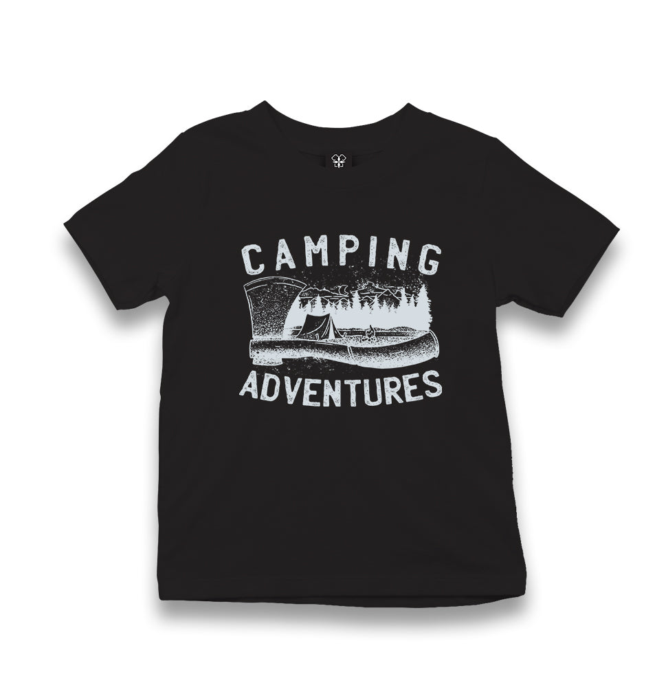 Camping Adventure Axe and Tent Kid's Black T-shirt - Premium  from W.E.N.S. WIND - Just 5990! Shop now at W.E.N.S. WIND