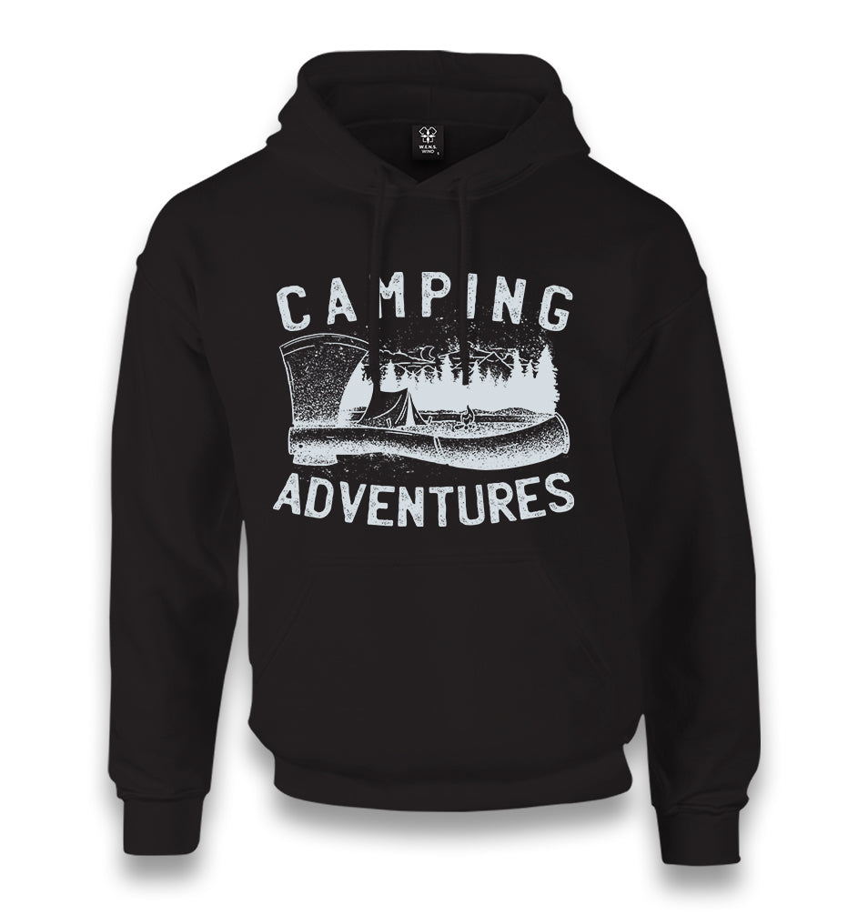 Camping Adventure Axe and Tent Unisex Black Hoodie - Premium  from W.E.N.S. WIND - Just 11990! Shop now at W.E.N.S. WIND