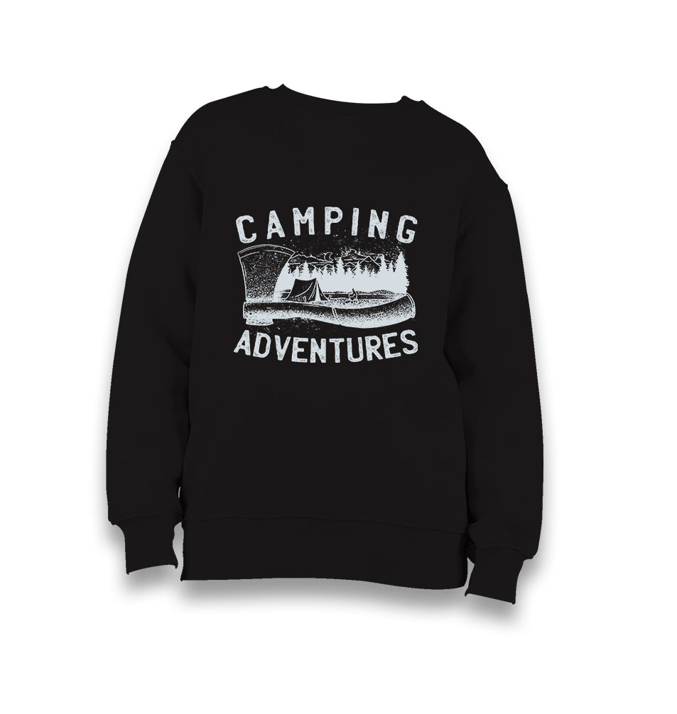 Camping Adventure Axe and Tent Kid's Black Sweatshirt - Premium  from W.E.N.S. WIND - Just 7990! Shop now at W.E.N.S. WIND