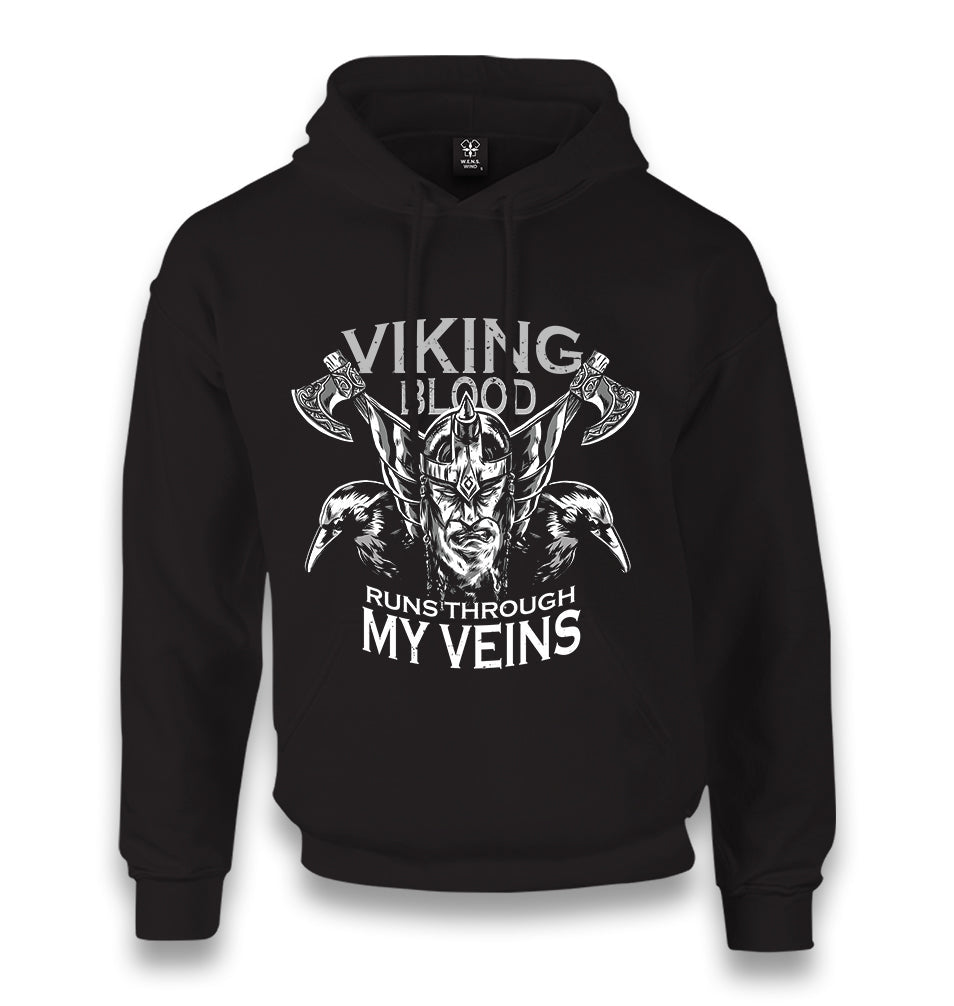 Viking Blood Runs Through My Veins Unisex Black Hoodie - Premium  from W.E.N.S. WIND - Just 11990! Shop now at W.E.N.S. WIND